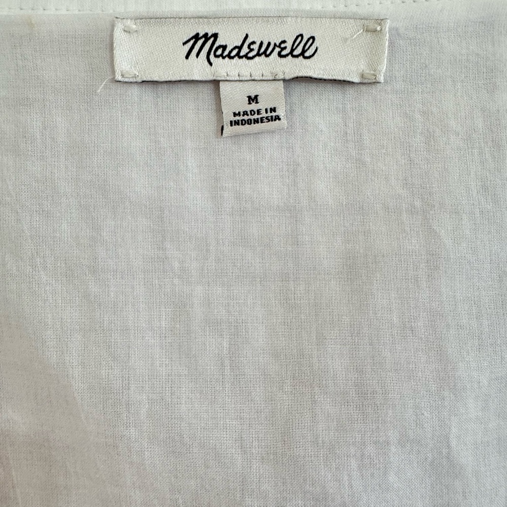 Madewell Patchwork Gingham Button-Front Tiered Midi Dress Size M - Picture 8 of 12